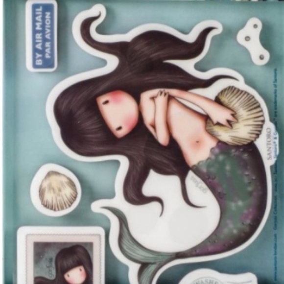 👉*NWT* GORJUSS GIRL STAMP SET~AWASHED~6pc SET~POSTAL COLLECTION~LARGE - Picture 2 of 5